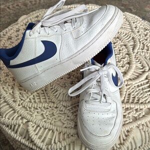 Nike Air Force 1 Kids/Youth White and Blue Sneakers